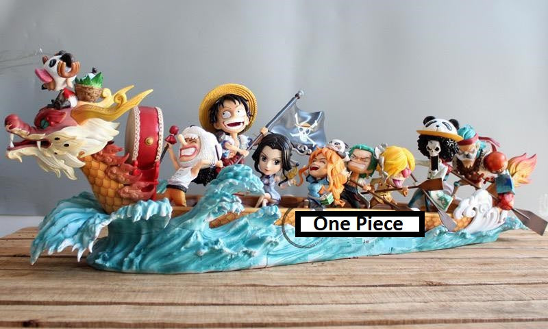 One Piece | The Straw Hat Pirates Bust Dragon Boat Scene Premium Anime Action Figure | 90 Cms |