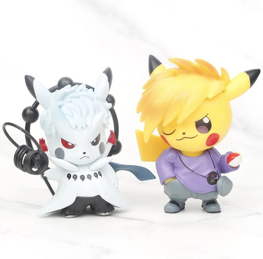 Naruto Pikachu Crossover Set Of 6 Action Figures | 10 Cms |