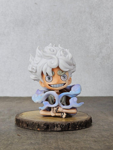 One Piece Luffy Gear 5 Sitting Figure | 12 cm | White Color Edition