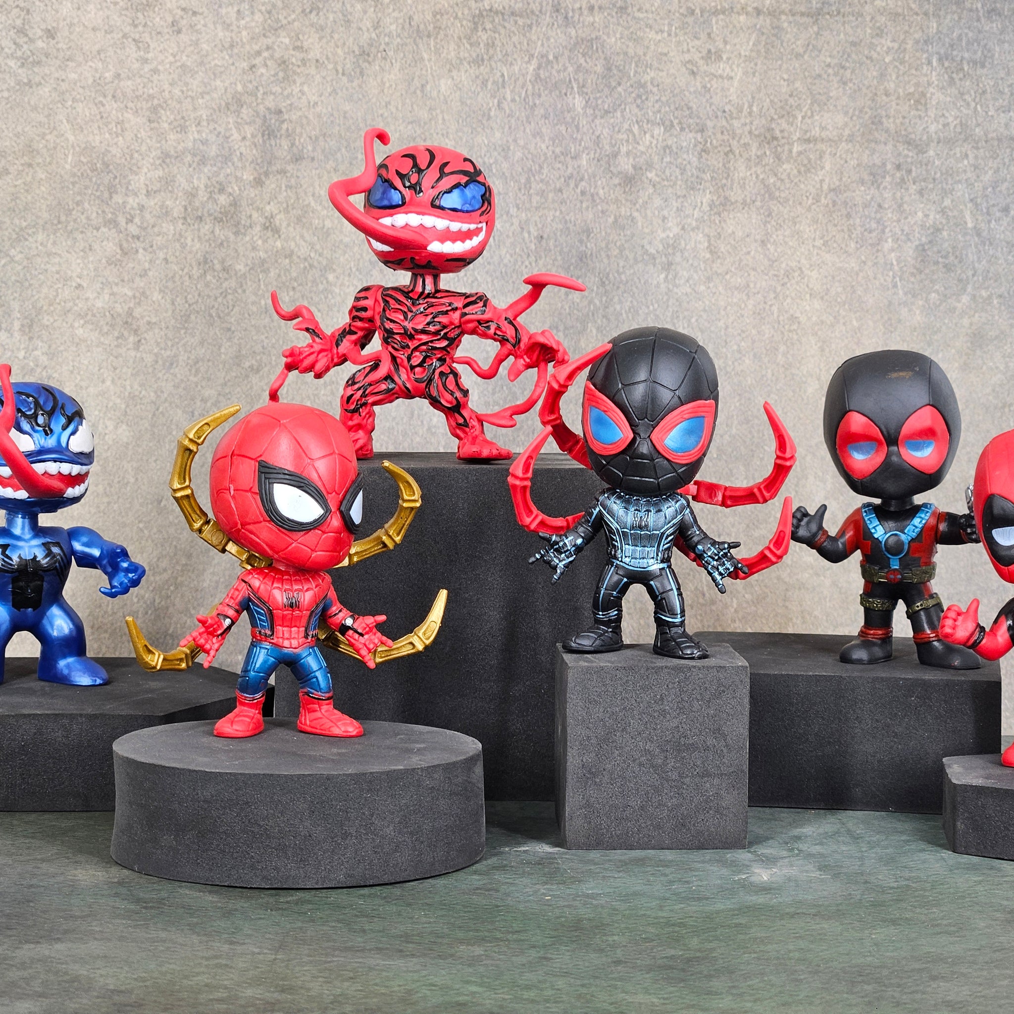 Marvel Spiderman Venom Deadpool Action Figure Set | 10 cm | Pack of 6