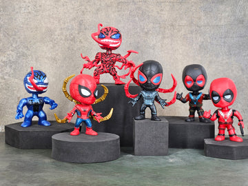 Marvel Spiderman Venom Deadpool Action Figure Set | 10 cm | Pack of 6