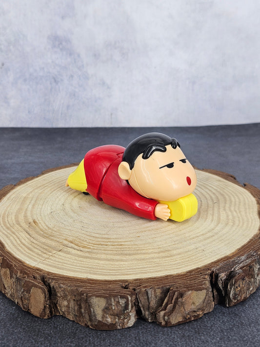 Crayon Shinchan Movable Crawling Mechanical Toy Figure | Red Shirt | 12 cm