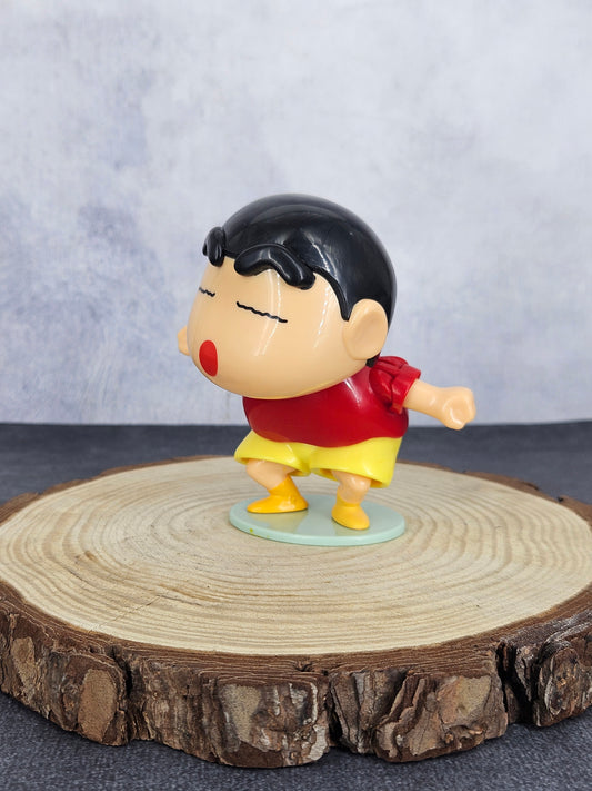 Crayon Shinchan Movable Noding Head Mechanical Toy Figure | Red Shirt | 12 cm