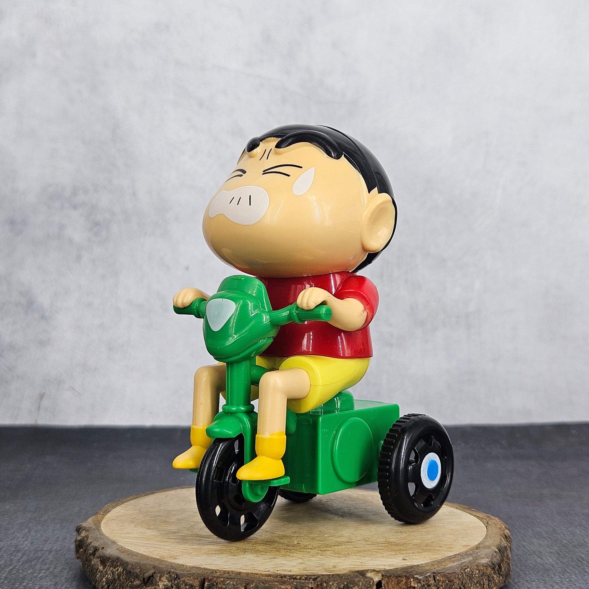 Crayon Shinchan Movable Cycling Mechanical Toy Figure With  Box | Red Shirt | 12 cm