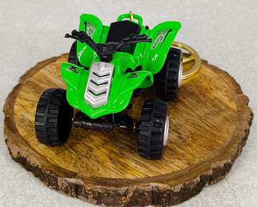 Green Desert Quad Bike Keychain | Miniature Bike | Golden Keyring Keychain |