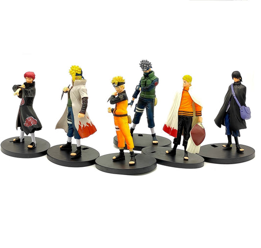 Naruto Set Of 6 Action Figure  Weeb Manga Collectible Model Toy | 16-18 Cms |