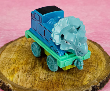 Blue Triceratops Dinosaur Keychain | Model 1| Dino Train | With Golden Keyring |