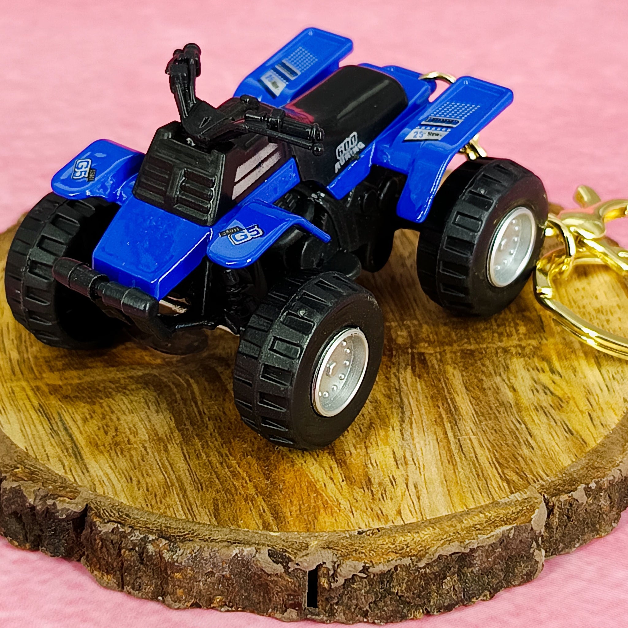 Blue Desert Quad Bike Keychain | Miniture Bike Model | With Golden Keyring |