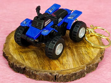 Blue Desert Quad Bike Keychain | Miniture Bike Model | With Golden Keyring |