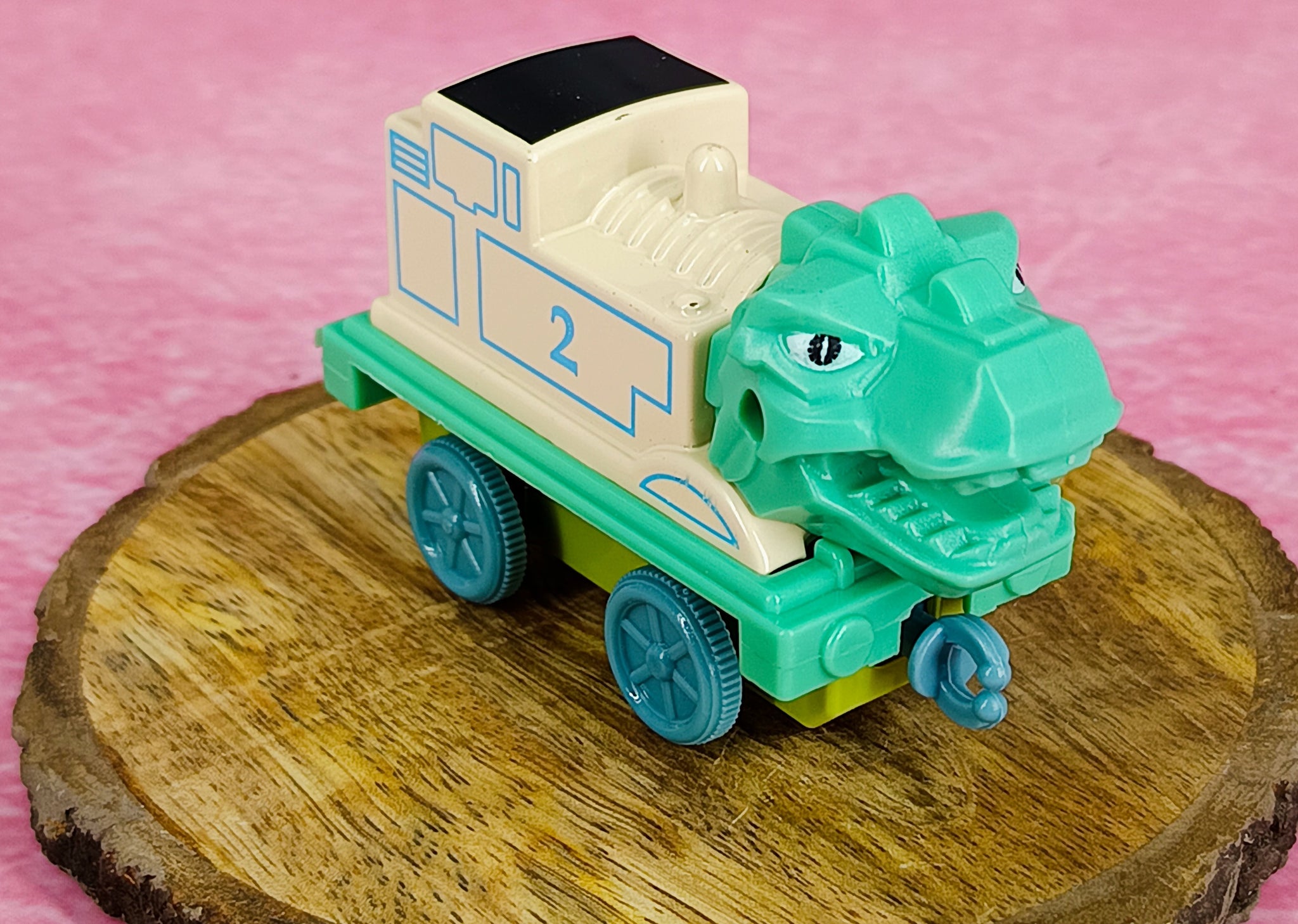 Green T-rex Keychain | Model 2 | Dino Train | With Golden Keyring Keychain |