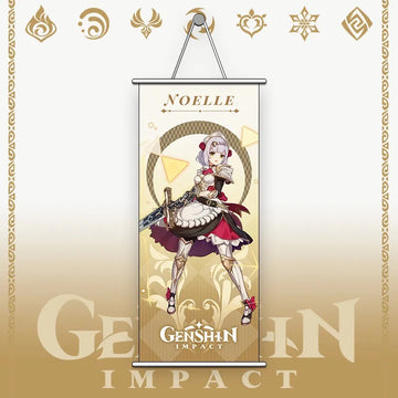 Genshin Impact Noelle Gaming Anime Wall Hanging Scroll | 70 x 25 Cms |