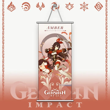 Genshin Impact Amber Gaming Anime Wall Hanging Scroll | 70 x 25 Cms |