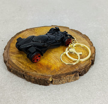 Batman Batmobile Car Keychain | Batman Movie Themed Car | Model 2 | With Golden Keyring |