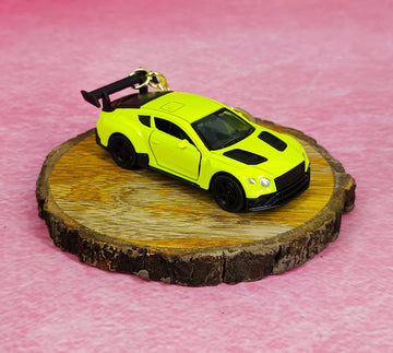 Yellow Supercar Keychain | Super Car Miniature Model | With Opening Doors | With Golden Keyring |