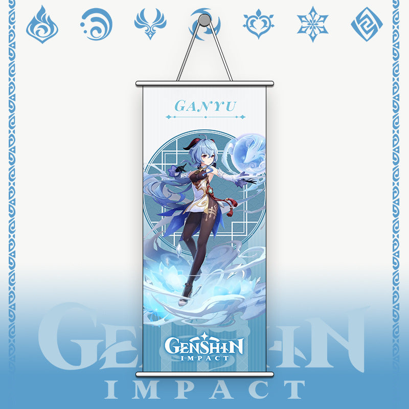 Genshin Impact Ganyu Gaming Anime Wall Hanging Scroll | 70 x 25 Cms |