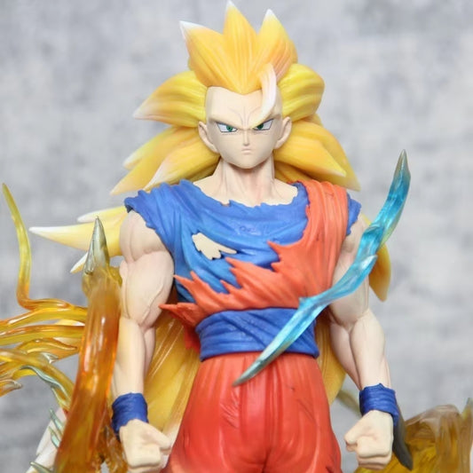 DBZ Goku SSJ3 Action Figure with 2 Heads | 43 cm | Premium with Burst figure