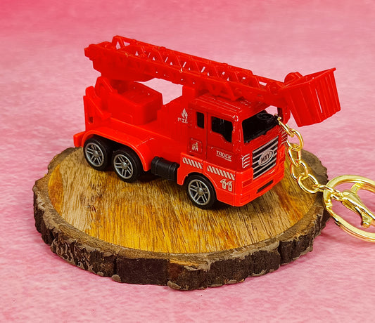 Fire Brigade LadderTruck Keychain | Model 7 | Red Miniature Truck | With Moveble Ladder |