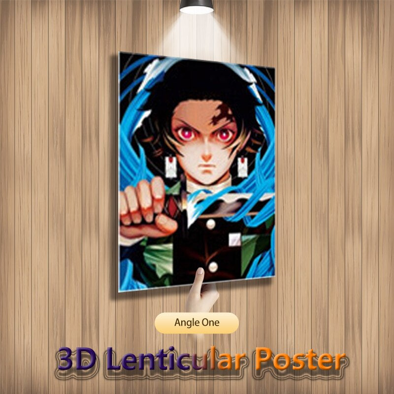 Demon Slayer |Tanjiro Nezuko Muzan |3D Anime Poster |40x30 Cms|