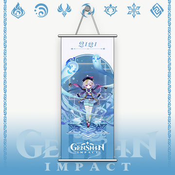 Genshin Impact Qiqi Gaming Anime Wall Hanging Scroll  | 70 x 25 Cms |