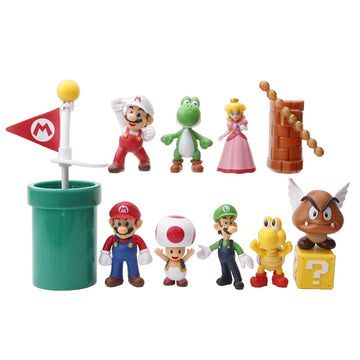 Mario Brothers Set Of 12 Action Figures Childhood Game Figures | 4.5 - 9 CM |