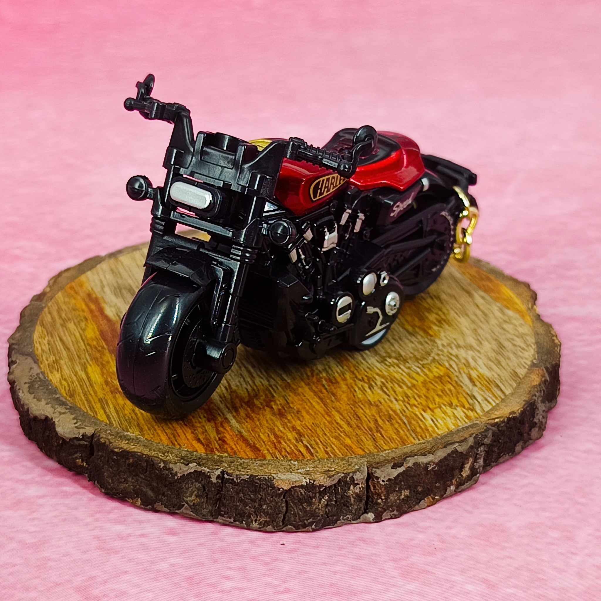 Harley Davidson Real Life Bike Keychain |  Red Miniature Model For Collection |