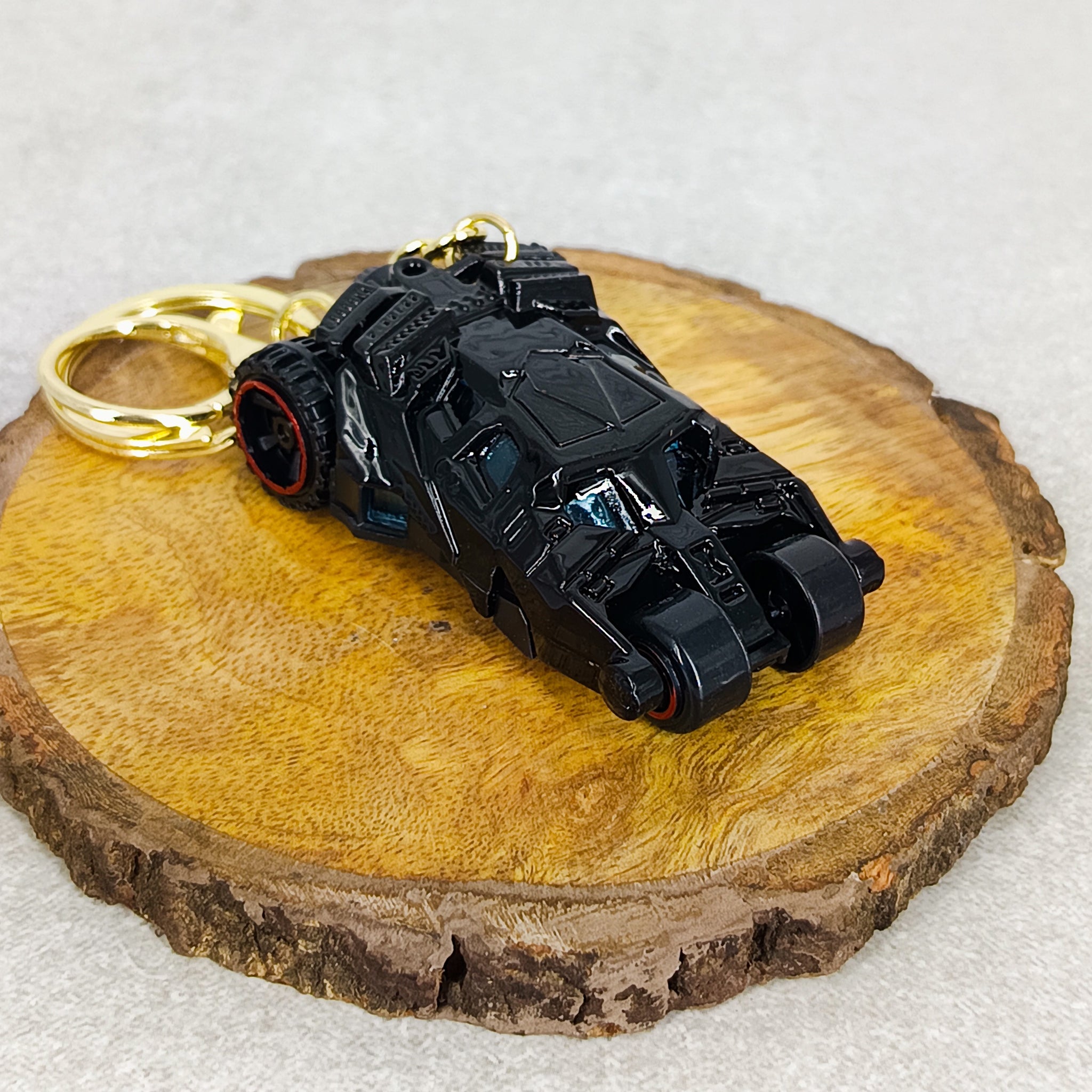 Batman Batmobile Car Keychain | Batman Themed Car | Model 1  | With Golden Keyring |