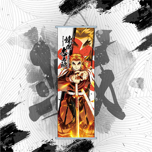 Demon Slayer Rengoku Kyoujurou Demon Slaying Corps Anime Poster Wall Scroll (70 x 25 Cms)