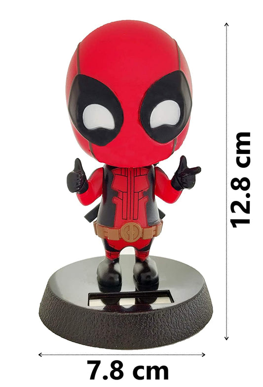 Marvel Deadpool Solar Bobblehead With Mobile Holder For Cars | 13.5 Cms |