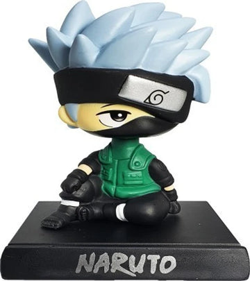 Naruto Anime Kakashi Bobblehead With Mobile Holder For Car | 13.5 CMS |
