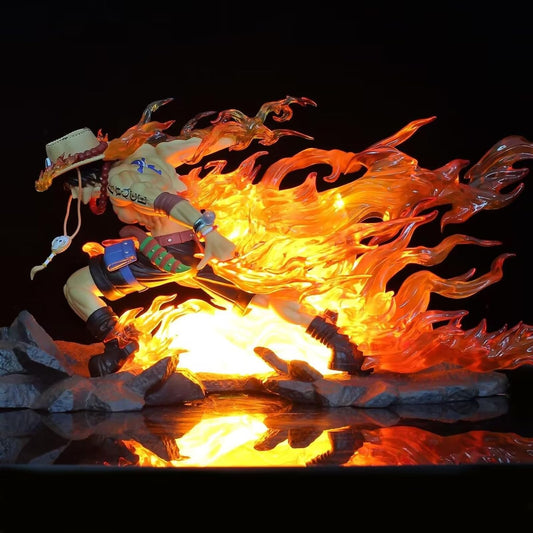 One Piece Portgas D Ace Fire Fist Action Figure with Lights | 41 Cms |