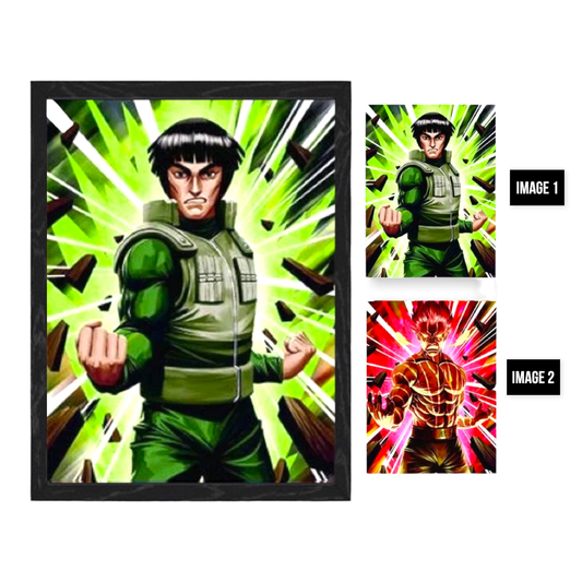 Naruto Might Guy 3D Poster | 11.6 x 15.5 Inches | 2 Pics In 1 |
