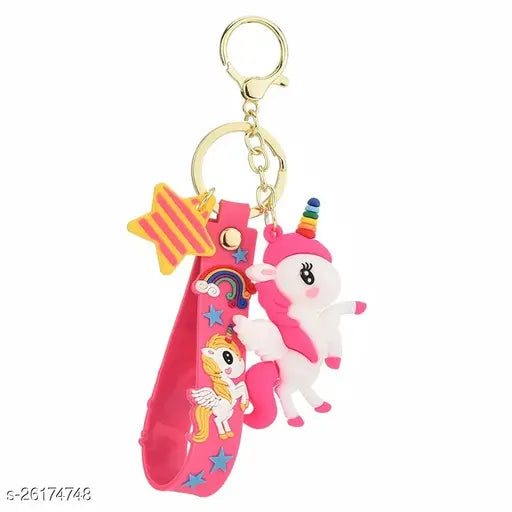 Unicorn Model A Dark Pink | 3D Lanyard Keychain | Silicone