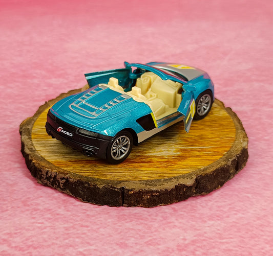 Audi r8 Blue Racing Car  with Golden Keychain For Collectiable