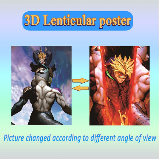 3D | Dragon Ball Z Trunks vs Freiza | 11.6 x 15.5 3D Poster | 2 Pics In 1 |