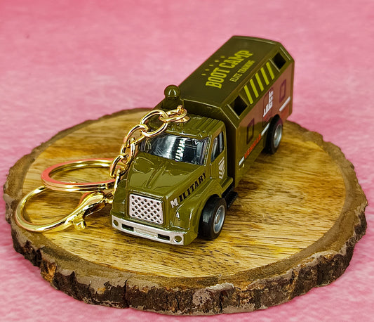 Militey Brown Boot Camp Vehical 4cm  With Golden Keyring Keychain For Collectiable
