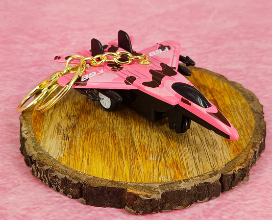 F68 Militry Grade Fighter Jet Keychain | Model 2 | With Moveble Wing & Golden Keyring |