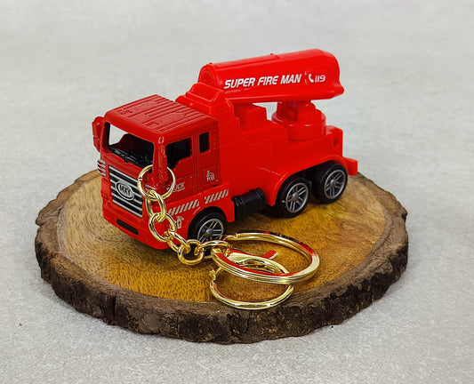 Fire Brigade Truck Keychain | Model 4 | Red Miniature Truck | With Moveble Centrifugal Pump |