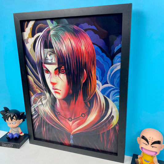 Naruto Uchiha Itachi Anbu Akatsuki Shinobi 3D Anime Poster | 40x30 Cms |