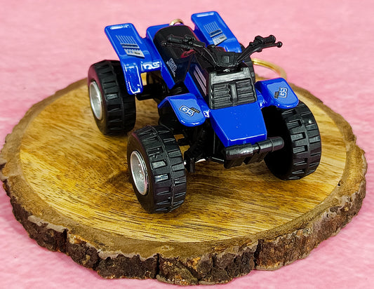 Blue Desert Quad Bike Keychain | Miniture Bike Model | With Golden Keyring |