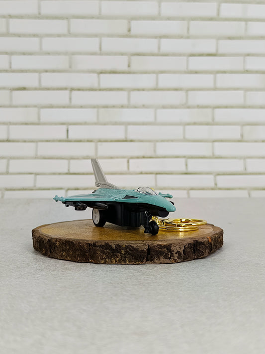 Blue GFX-685A Military Grade Mini Jet | Miniature Model |  With Movable Wings | With Golden Keyring |