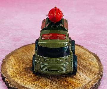 Green Military Truck Keychain |With Ballistic Missile | With Golden Keyring Keychain |