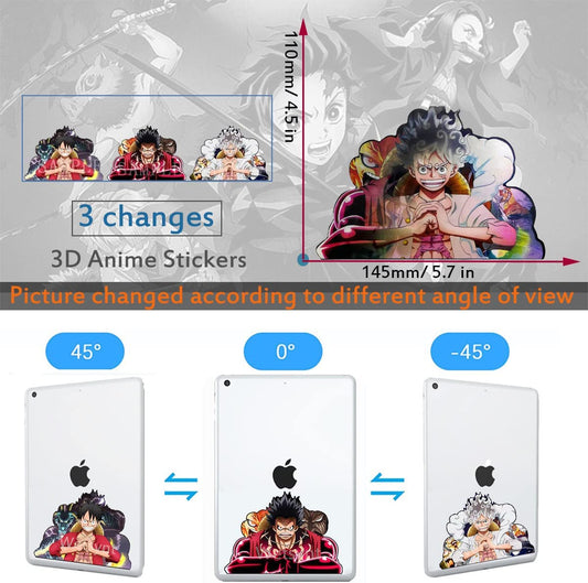 One Piece | Monkey D Luffy 3D Lenticular Motion Holographic Waterproof Stickers | 145 x 110 mm |