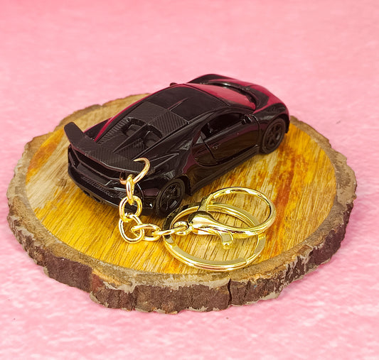 Bugatti Black 4CM Super Car Miniature Car For Collection Open Dooor  car With Golden Keychain