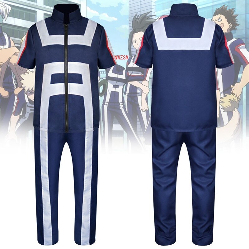 My Hero Academia Cosplay Blue Gym Uniform Denki, Todoroki School Suit