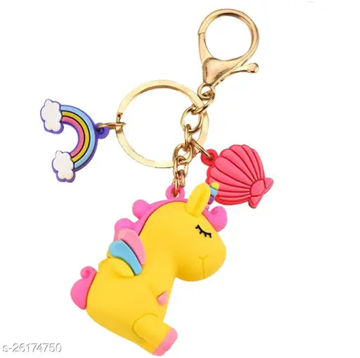 Sleeping Yellow Unicorn | 3D Keychain | Silicone