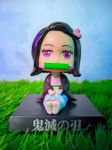 Demon Slayer Nezuko Kamado Bobblehead With Mobile Holder For Cars | 14.5 CMS |