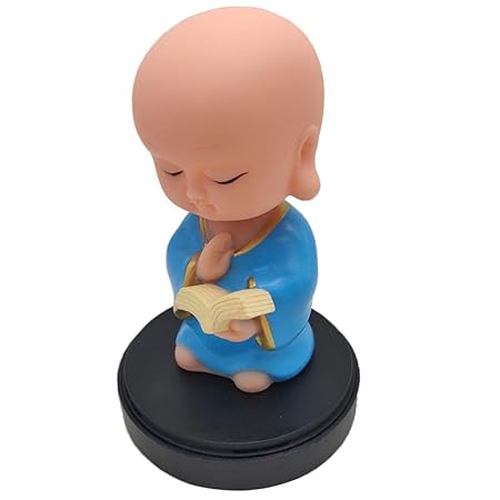 Plastic Monk Bobblehead with Perfume Disc for Car Dashboard | BOOK |ABS| by ShoppingNest