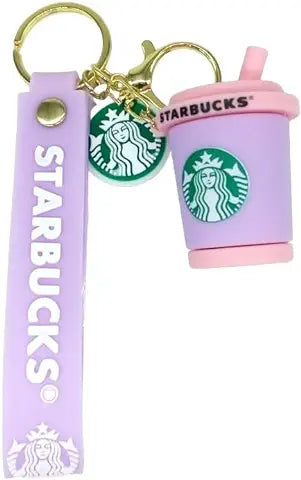 Star Bucks Coffee Mug Purple / pink | Silicone Lanyard | Keychain