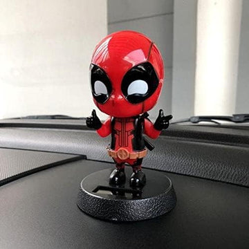 Marvel Deadpool Solar Bobblehead With Mobile Holder For Cars | 13.5 Cms |