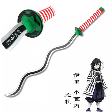 Demon Slayer obanoi igouru Cosplay Life Size Wooden Katana -95 cm